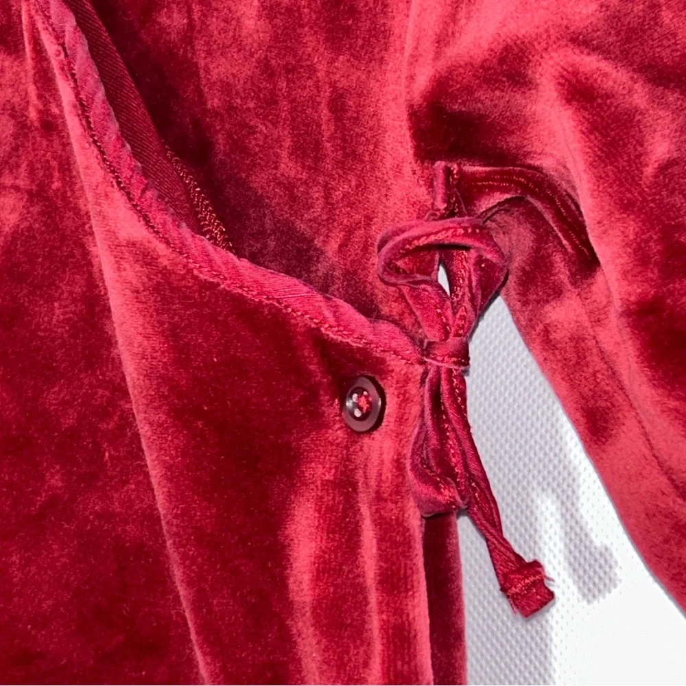Janie and Jack Baby Girl Velour Kimono‎ One Piece Romper in Burgundy Red 0-3M